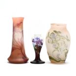 Ìämile GallÌ© (French, 1846-1904), Three Cameo Art Glass Vases