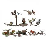 A Collection of Cold Painted Bronze Birds