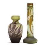 Ìämile GallÌ© (French, 1846-1904), Two Cameo Art Glass Vases