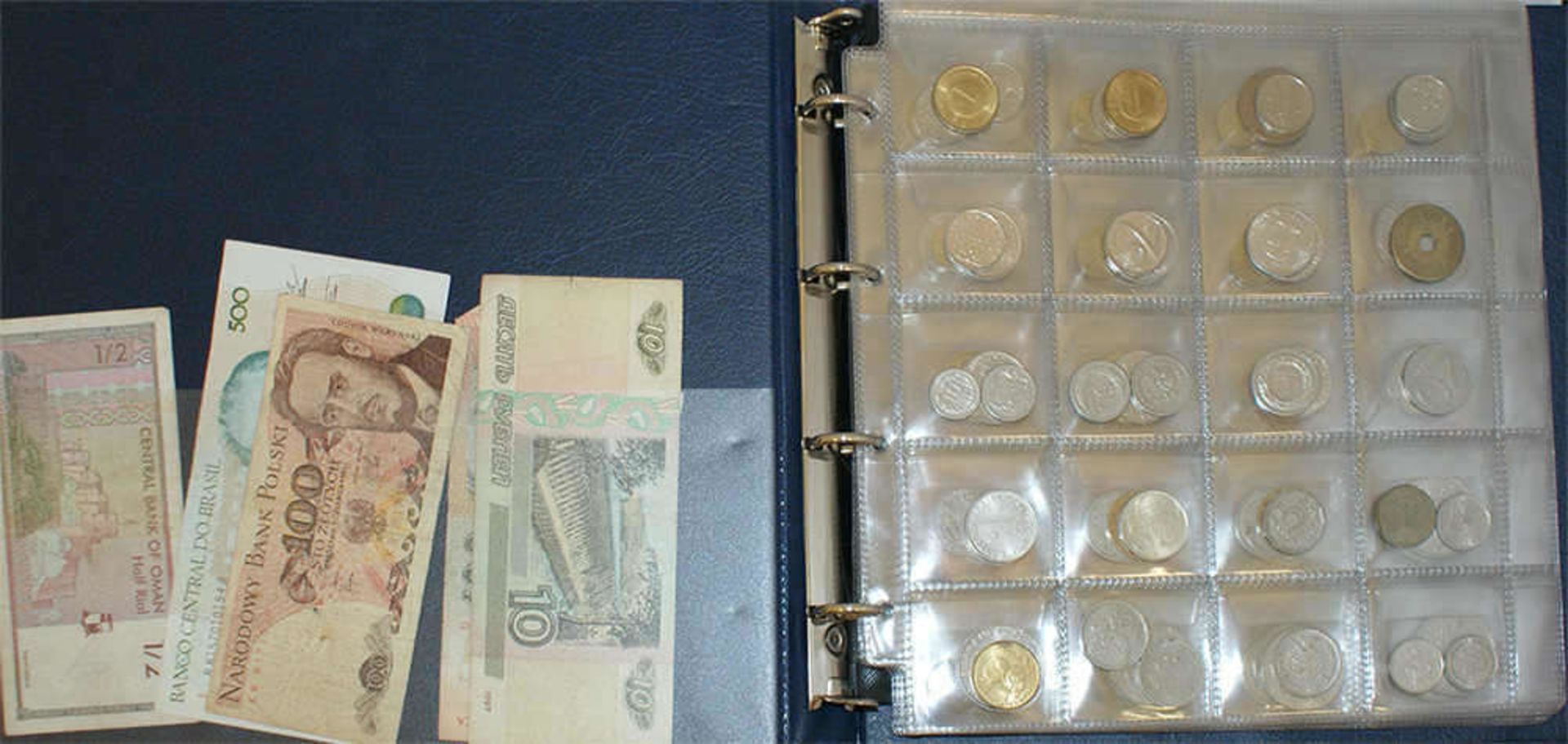 Münzalbum mit Umlaufmünzen, dabei z.B. Frankreich, USA, England, etc. Bitte besichtigen. - Bild 2 aus 3