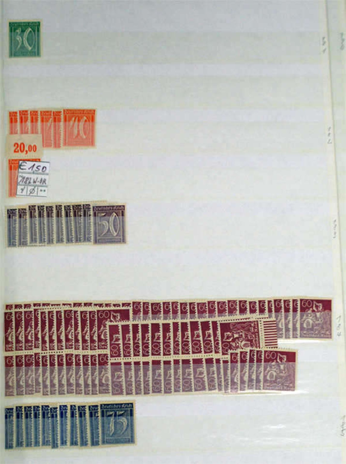 Deutsches Reich Dublettenalbum, postfrisch Mi Nr. 98 - 337. Bitte besichtigen