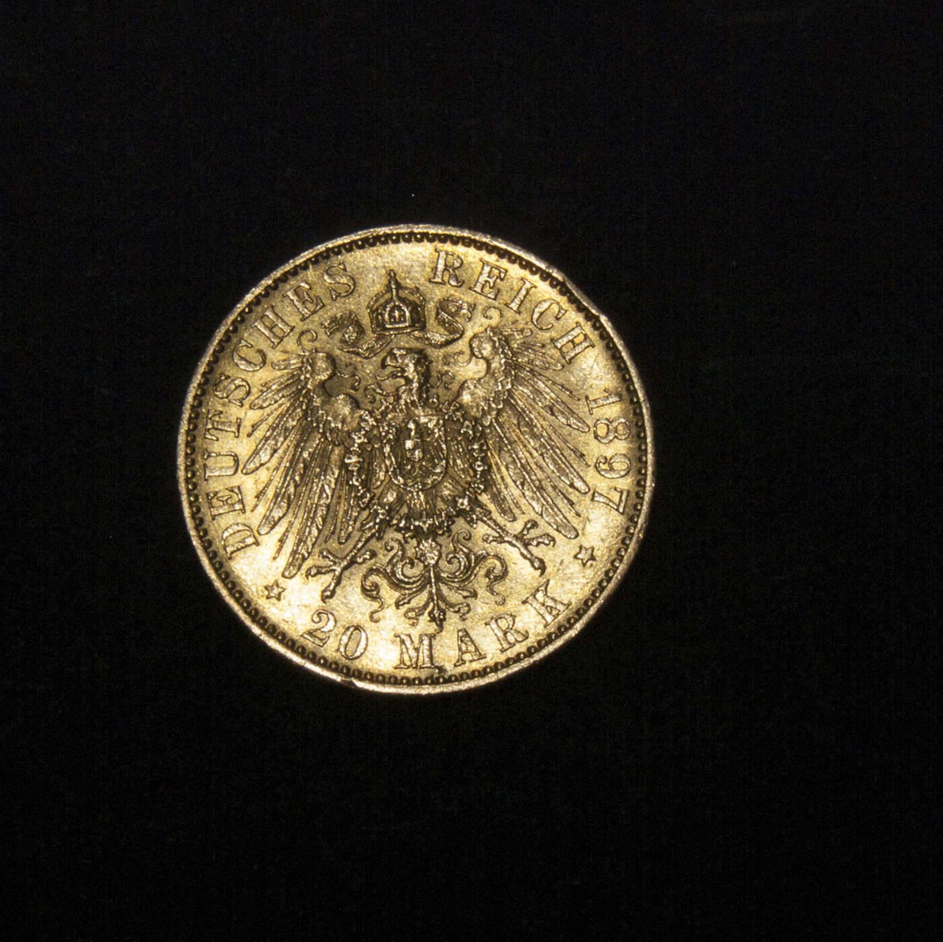 20 Mark Goldmünze, Preußen 1897, Erhaltung: sehr schön. Katalog Jäger 409 - Bild 2 aus 2