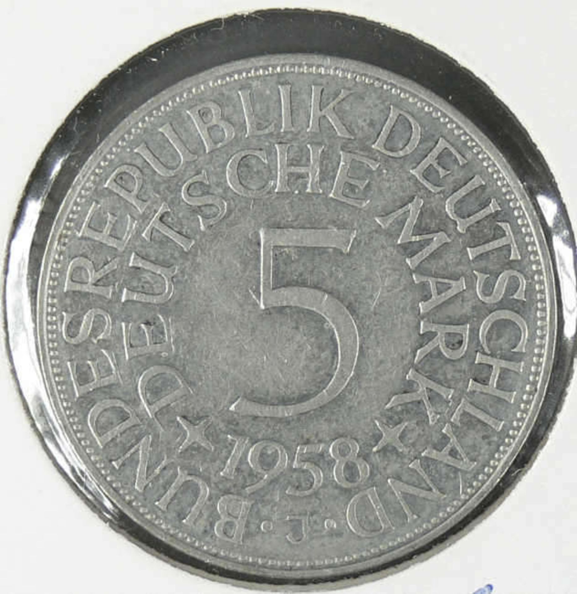 BRD 1958 J, DM - Silbermünze In Schutzhülle. Jaeger: 387. Erhaltung: ss.