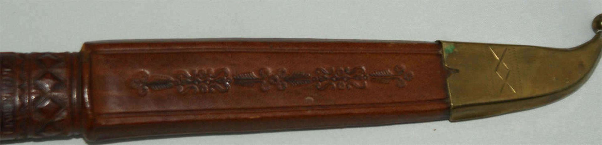 Fa. JisaRR Järvenpää Finnland, Jagdmesser mit Pferdekopf im Original Lederetui. Gesamtlänge 27 cm, - Image 3 of 5