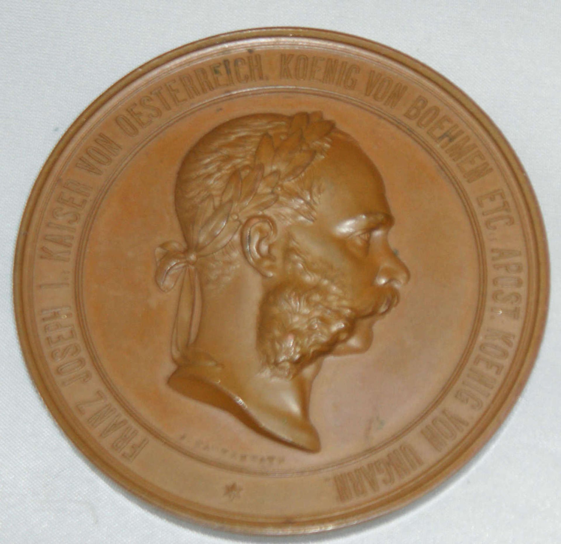 Bronze Medaille Wien, "Weltausstellung Wien 1873, Kaiser Franz Joseph I dem Verdienste, J. - Image 2 of 2