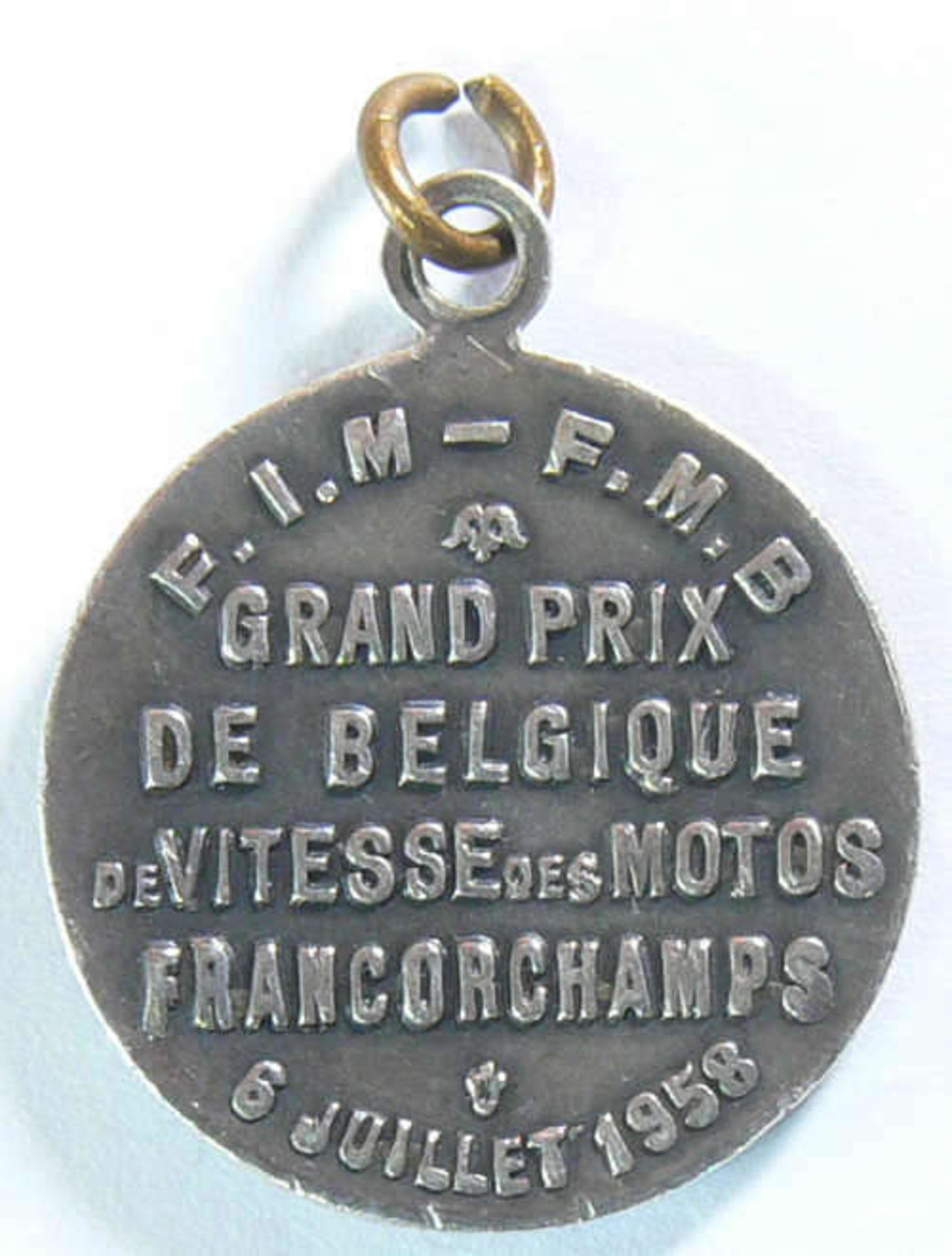 Silber - Medaille zum Großen Preis von Belgien Juli 1958. Silber 925. Als Anhänger. Gewicht: ca. 7,2 - Bild 2 aus 2