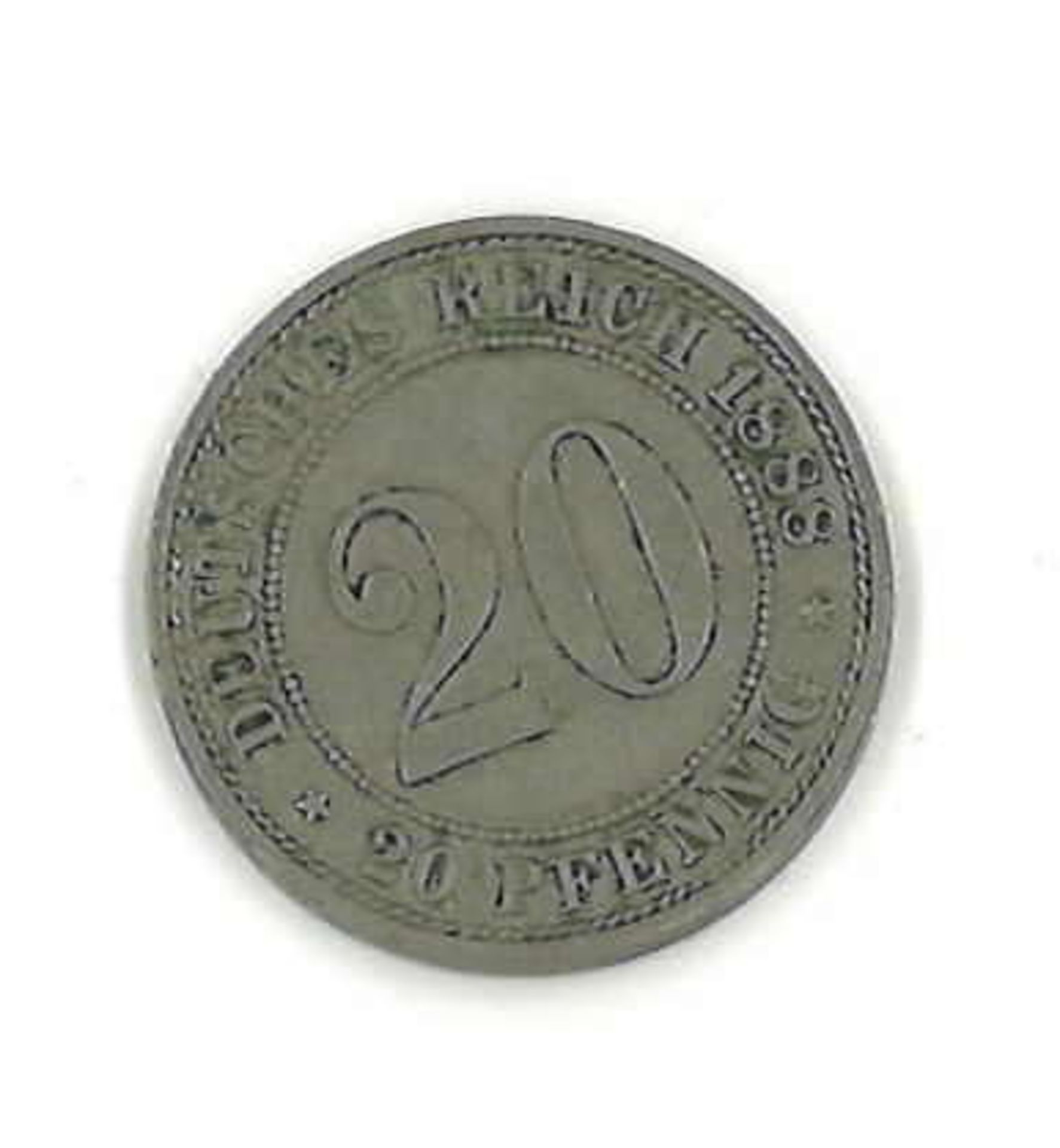 Kaiserreich, 20 Pfennig 1888 A. Zustand ss-vzbitte besichtigen. Katalog Nr. Jäger 006 - Bild 2 aus 2