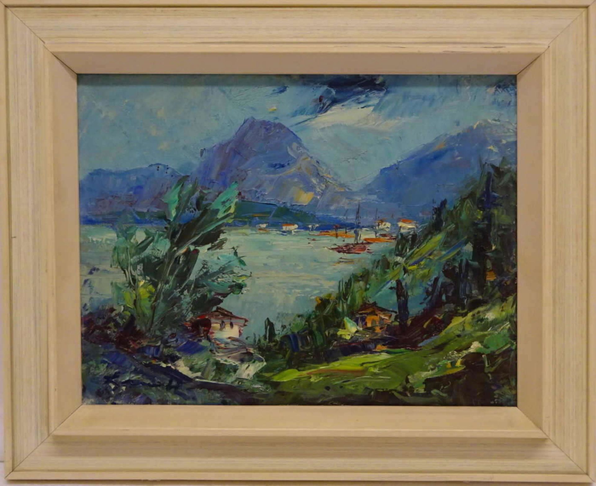 Robert Laut (1896-1985), Ölgemälde auf Leinwand "Bucht von St. Margherita". Robert Lauth