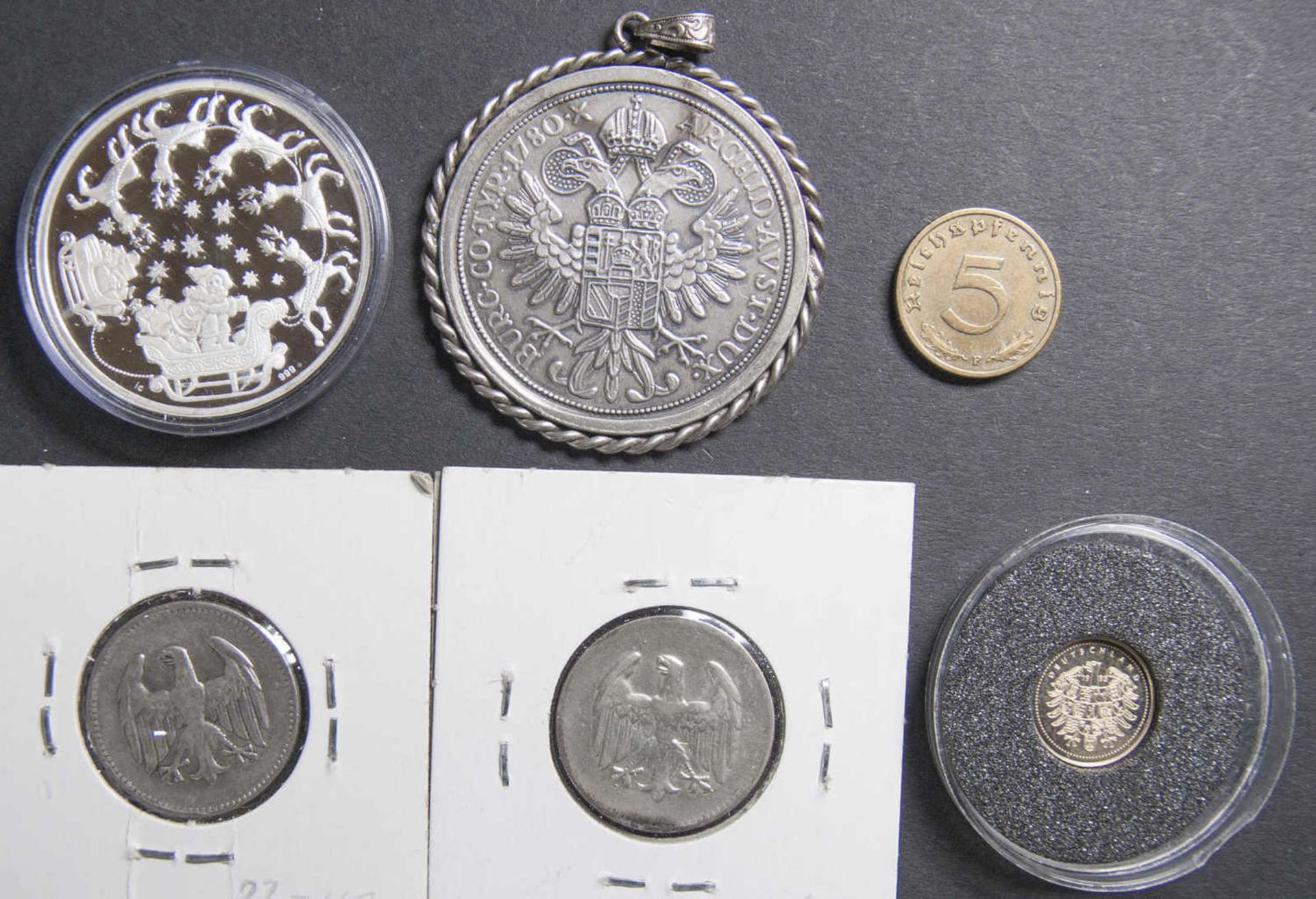 Lot Münzen und Medaillen, bestehend aus: Goldmedaille "Richard von Weizsäcker", Gold 585, Gewicht: - Bild 2 aus 2