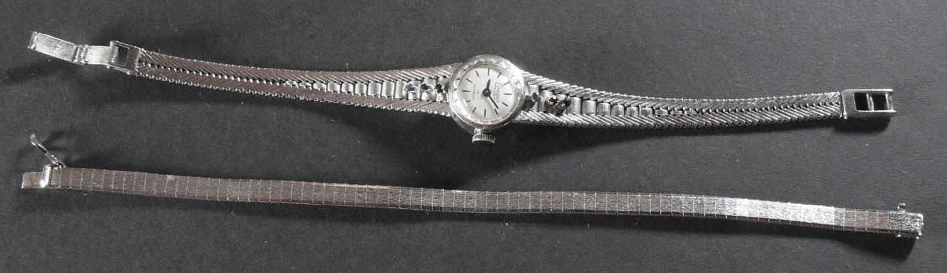 Condor Silber - Damen - Armbanduhr. Silber 835. Mit 6 Farbsteinen besetzt. Länge: c a. 18 cm. Dazu