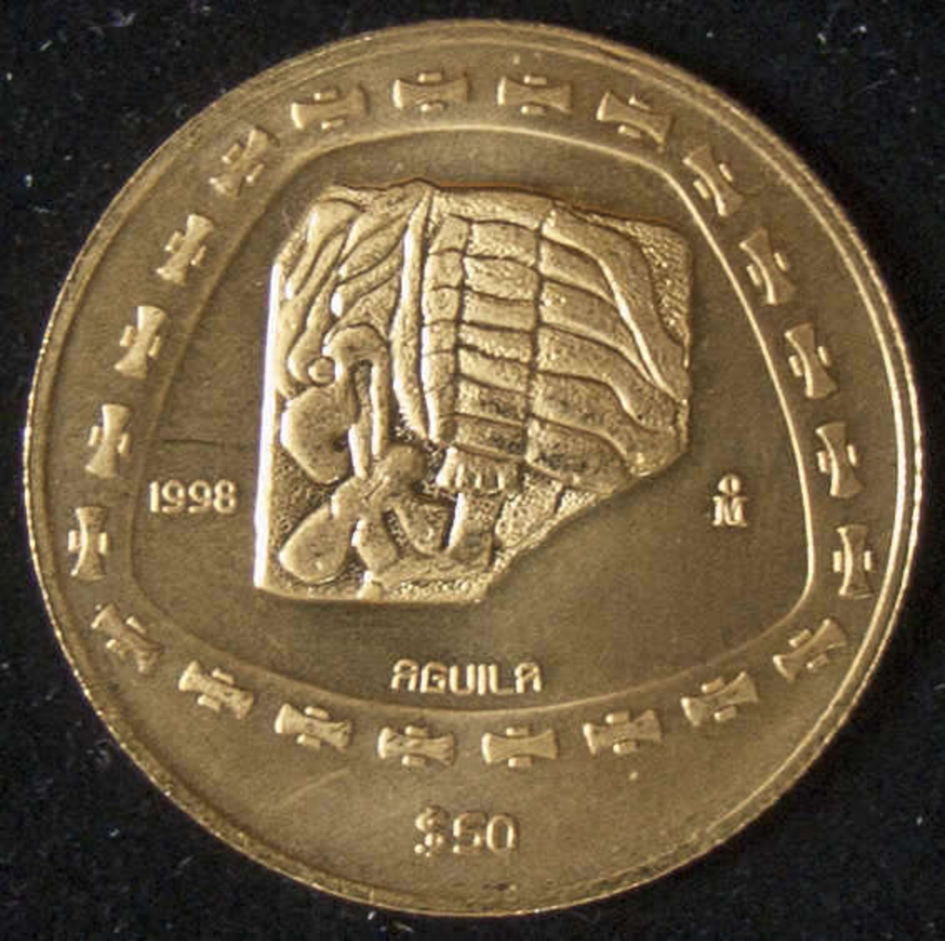 Mexiko 1998, 50 Pesos Aguila, Gold 999, Gewicht 1/2 oz. Qualität: VZ. Mexico 1998, 50 Pesos - Bild 2 aus 2