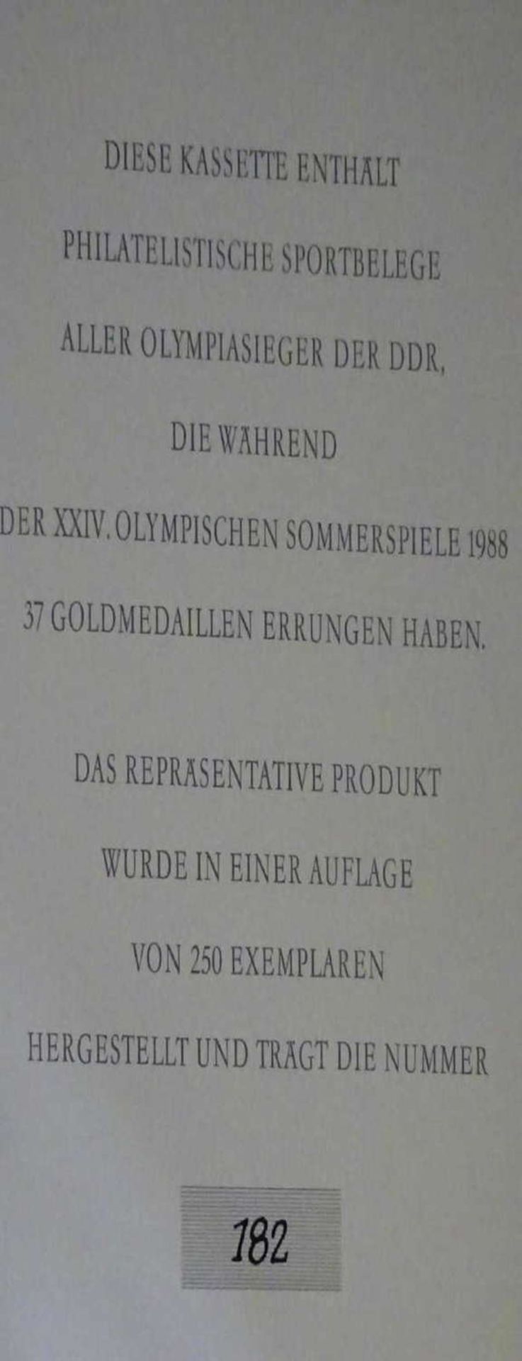DDR Kassette mit Goldmedaillen Sieger "Seaul 1988". Jeder Beleg signiert. Diese Kassette war nur 250 - Image 2 of 3