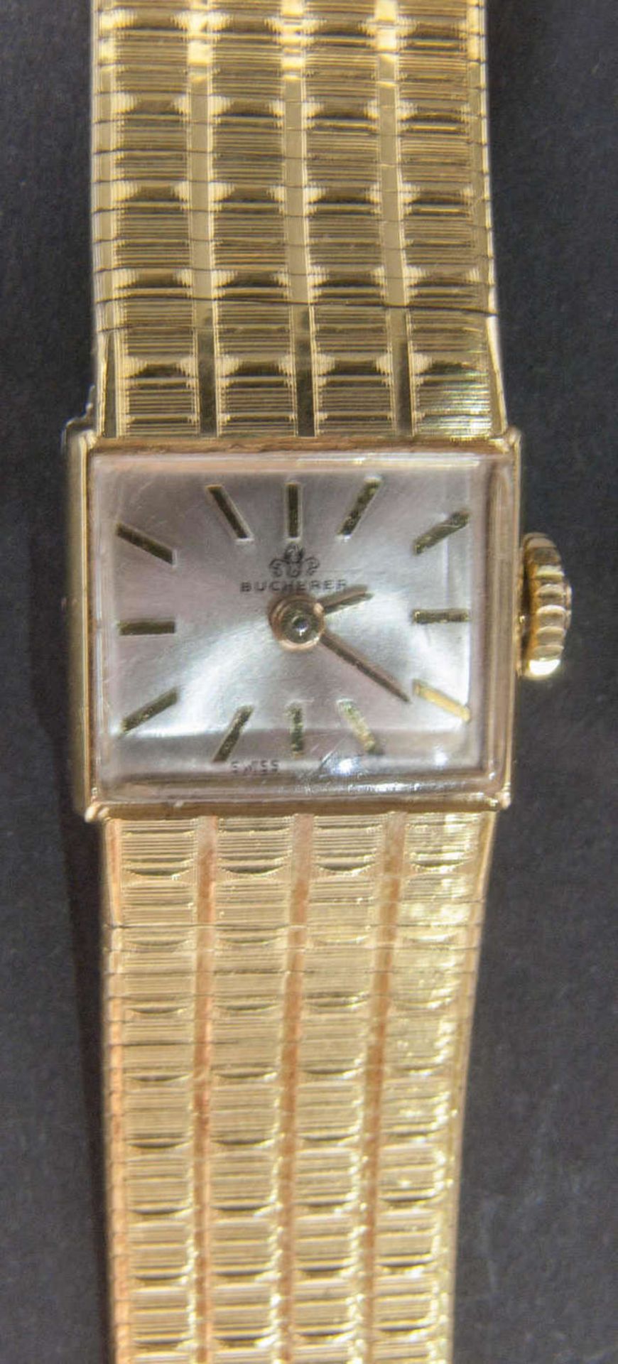 Bucherer Damen - Armbanduhr. Swiss made. Handaufzug. Vergoldet. Länge: ca. 18 cm. Die Uhr läuft - Bild 2 aus 4