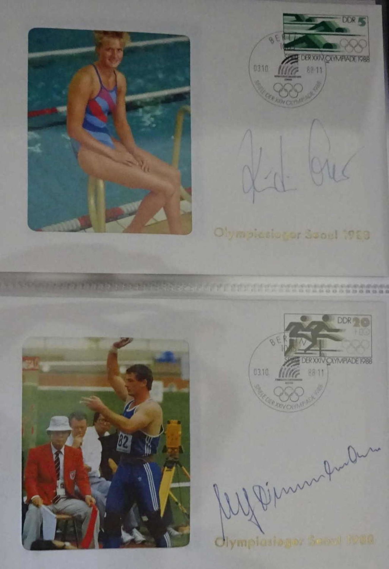 DDR Kassette mit Goldmedaillen Sieger "Seaul 1988". Jeder Beleg signiert. Diese Kassette war nur 250