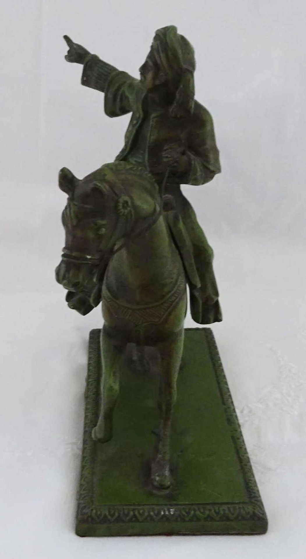 Wiener Bronze "Reiter auf Pferd", h ca. 20 cm, b ca. 15 cm, schwere Ausführung Viennese bronze " - Bild 2 aus 4