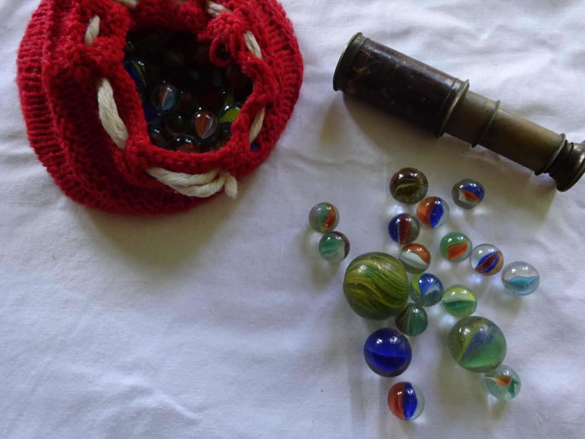 1 Beutel Murmeln + Fernrohr 1 bag of marbles + telescope - Bild 2 aus 2