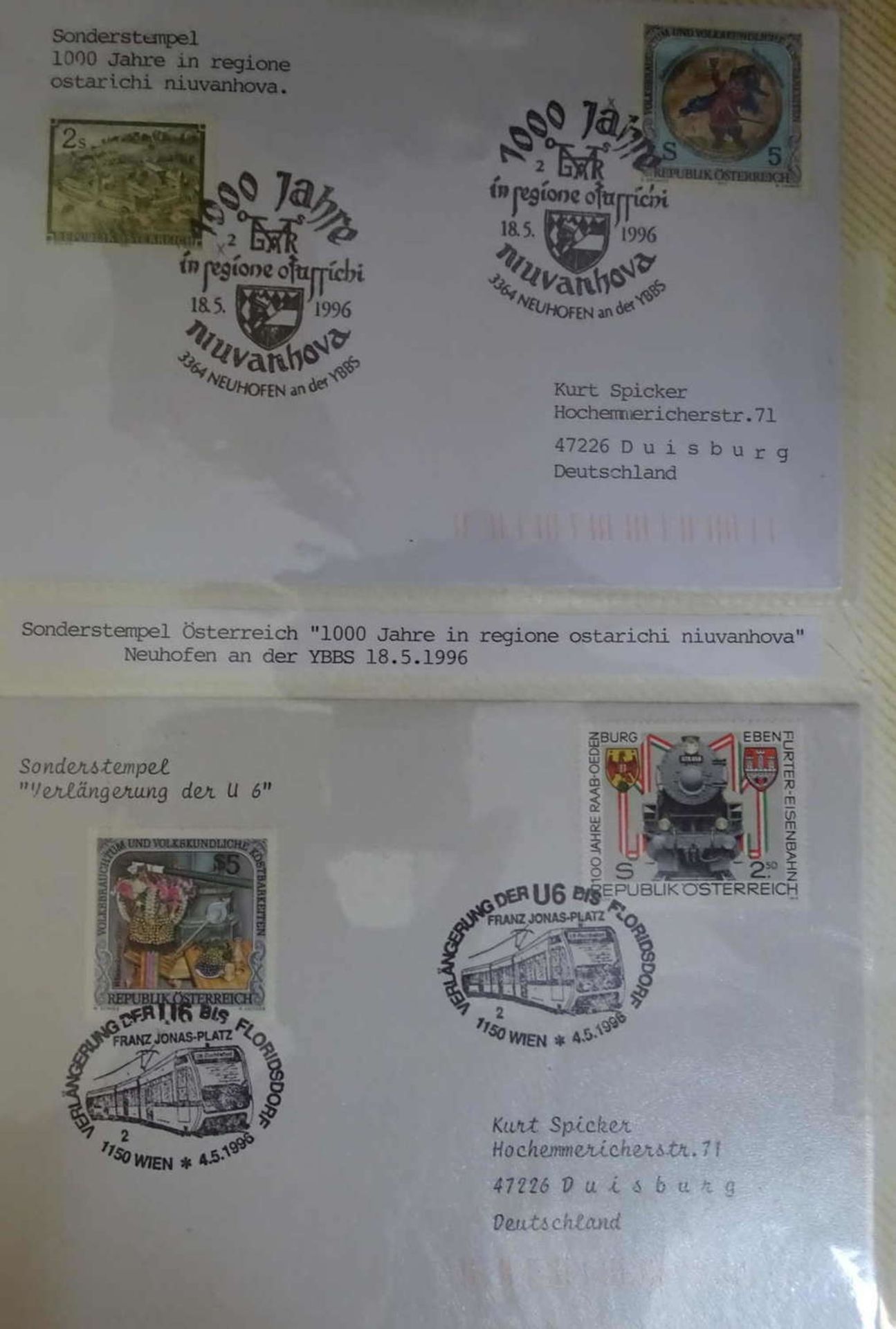 Österreich schönes Album mit Sondermarken, FDC, Feldpoststempel - Sonderstempel Austria beautiful - Bild 3 aus 3