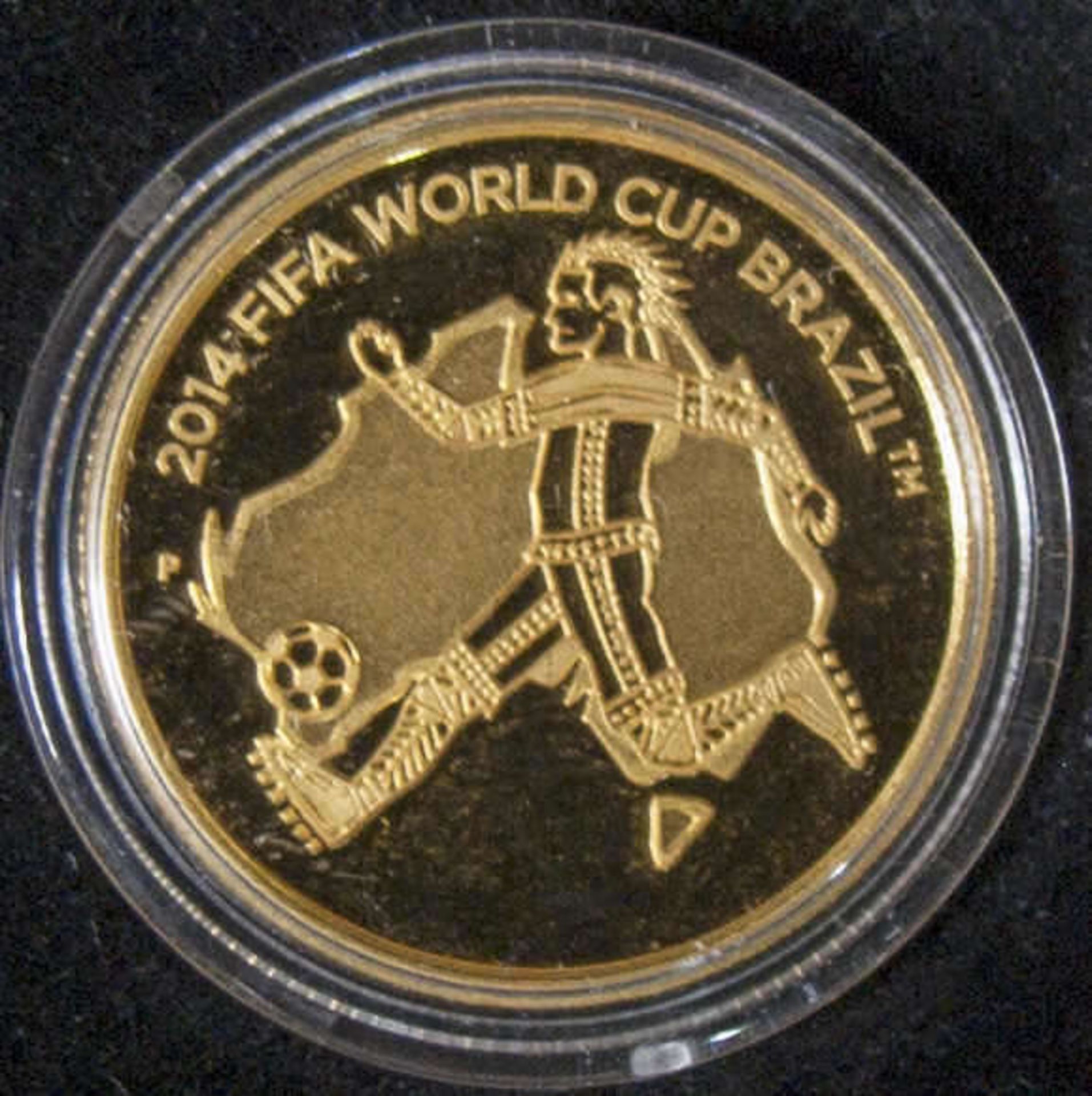 Australien 2013, 25.- Dollars - Goldmünze "Fifa World Cup Brazil. Gold 999. Gewicht: 1/4 oz. In