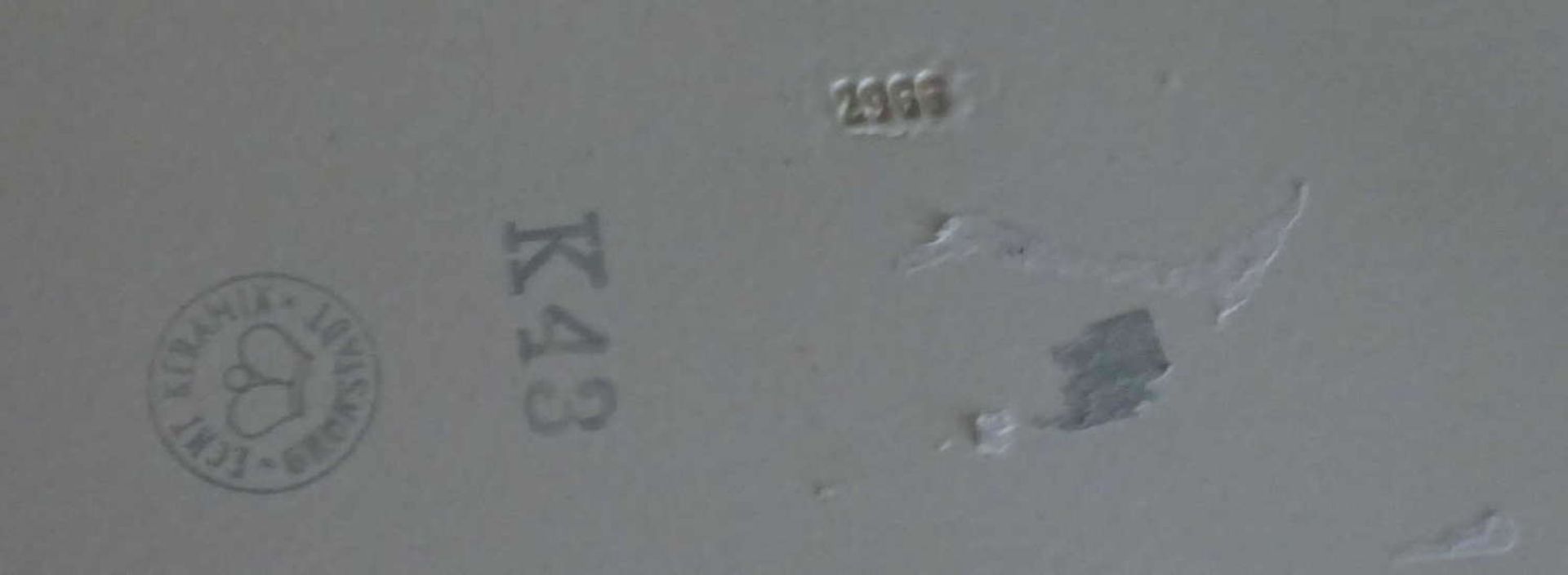 Kaktusbänkchen, 50er Jahre, gemarkt mit "Echt Keramik Grünstadt", K43, 2066. Länge ca. 36,5 cm, - Bild 3 aus 3