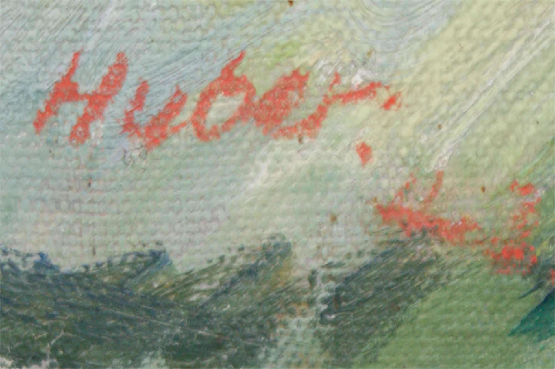 wohl Ernst Huber (1895-1960), Ölgemälde auf Leinwand, links Signatur Huber "Gewitterstimmung", - Bild 2 aus 3