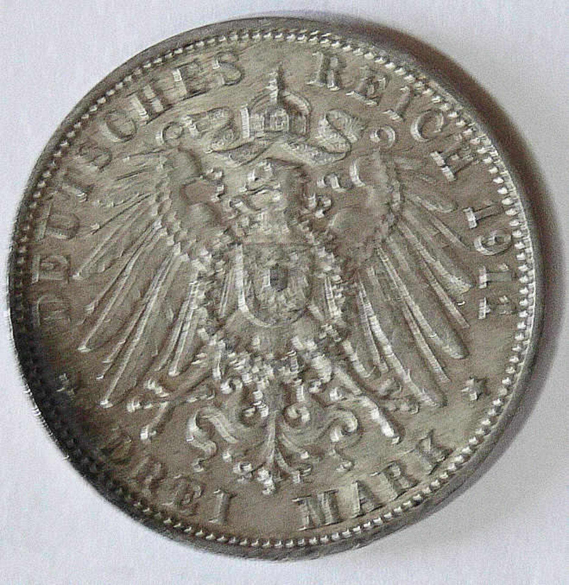 Deutsches Kaiserreich Hamburg 1911, 3.- Mark - Silbermünze "Frei Hansestadt Hamburg". Jäger: 64. - Bild 2 aus 2