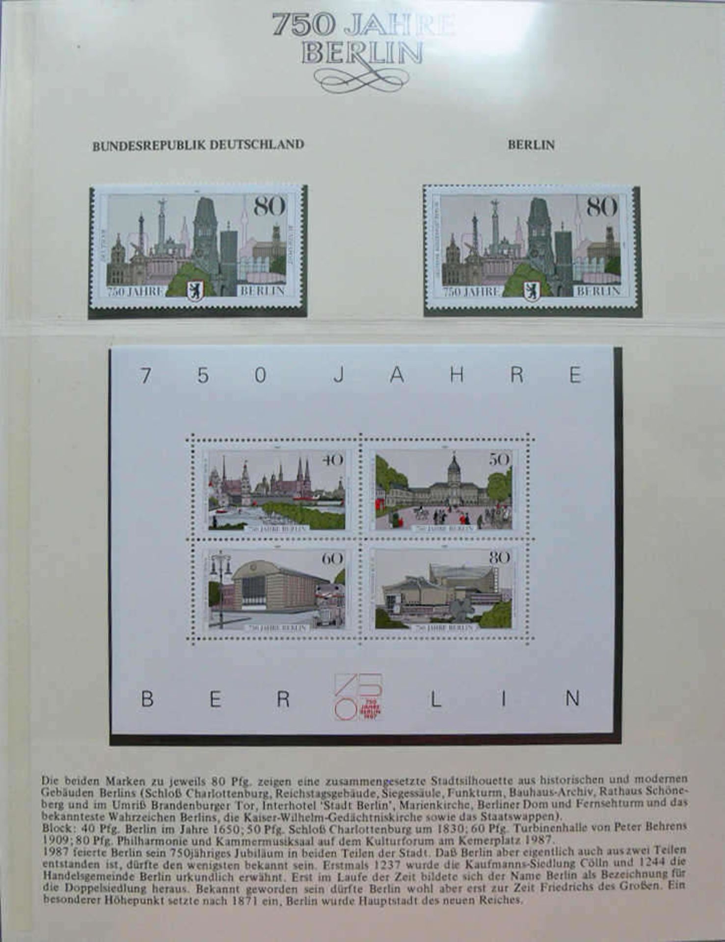 Berlin. Zwei Vordruck - Alben "750 Jahre Berlin". Hoher Abo - Preis. Berlin. Two forms - albums "750 - Bild 2 aus 8