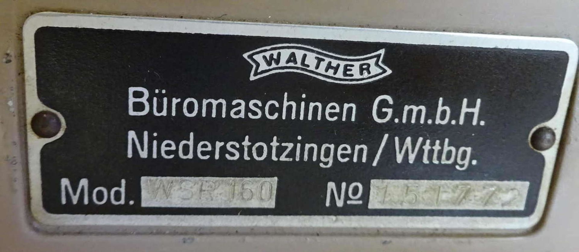 alte Rechenmaschine um 1960, Walther Büromaschinen, Mod. Nr. WSR 160 old calculating machine - Bild 4 aus 4