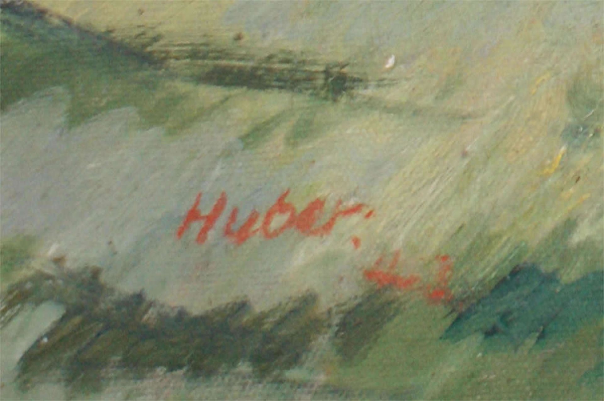 wohl Ernst Huber (1895-1960), Ölgemälde auf Leinwand, links Signatur Huber "Gewitterstimmung", - Bild 3 aus 3