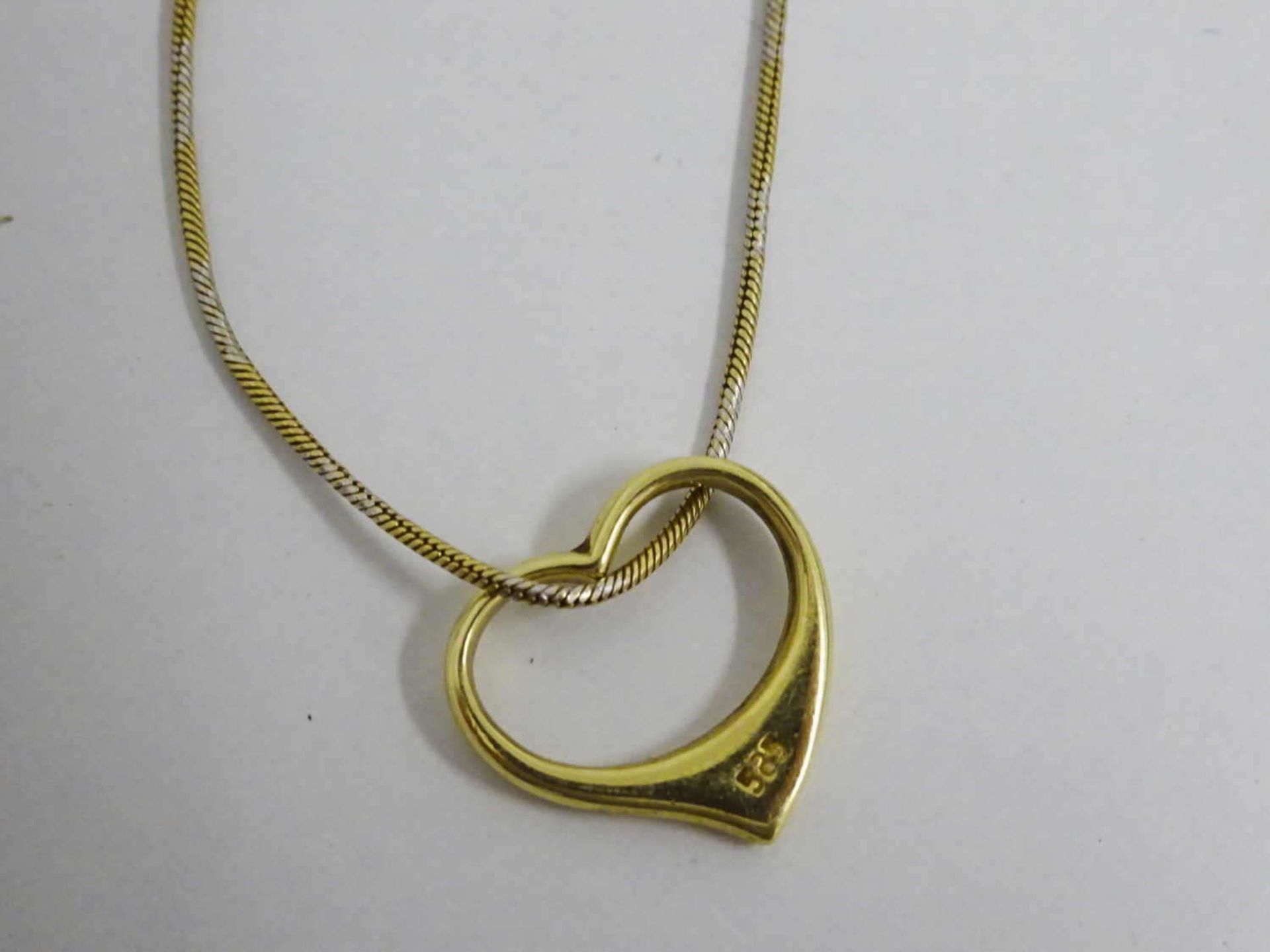 Kette mit Anhänger "Herz", beides 585er Gelbgold. Kettenlänge ca. 50 cm. Gewicht ca. 4 grNecklace - Bild 2 aus 2