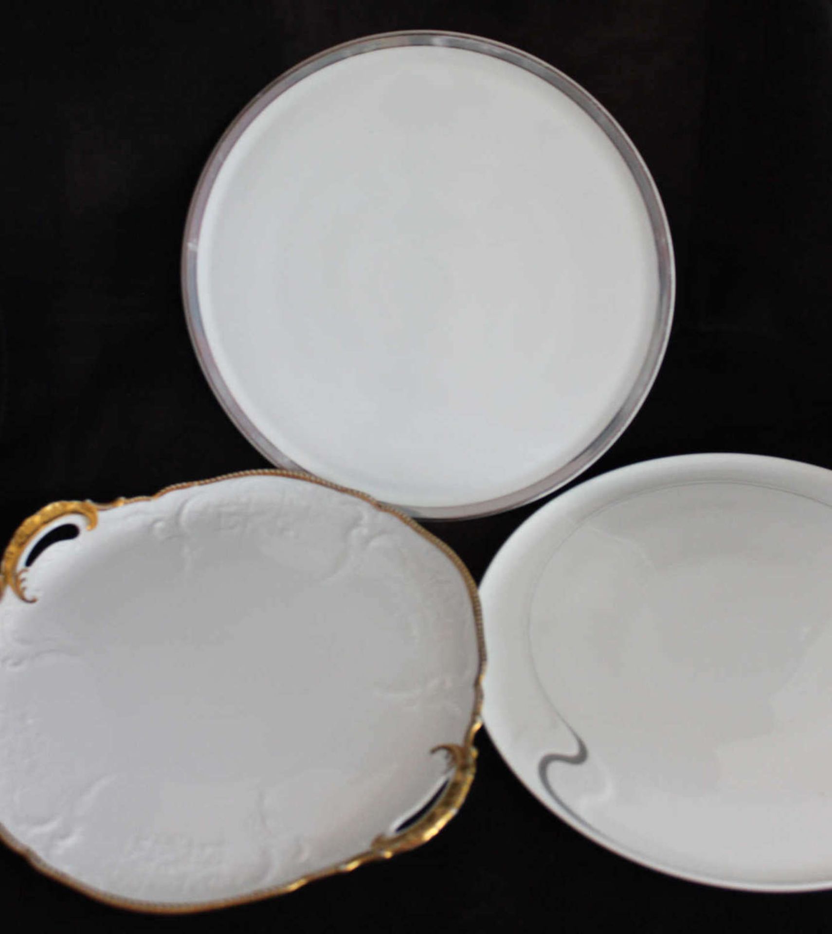 Rosenthal, 3 Kuchenplatten, verschiedene Modelle, gebrauchter Zustand.Rosenthal, 3 cake plates,