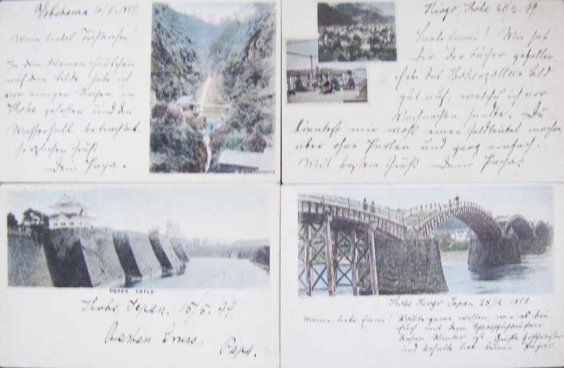 Fünf Japan -Postkarten, 1899, Destination: Bremerhaven. Sehr guter Zustand.Five Japan Postcards, - Bild 2 aus 4
