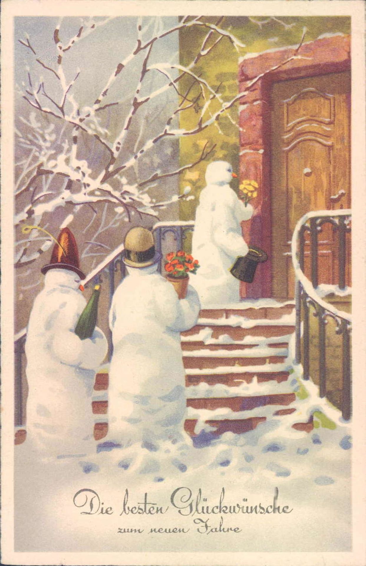 Vier Weihnachts - Postkarten, davon drei Stück gelaufen (1903,1904 und 1910).Four old postcards with - Bild 7 aus 7