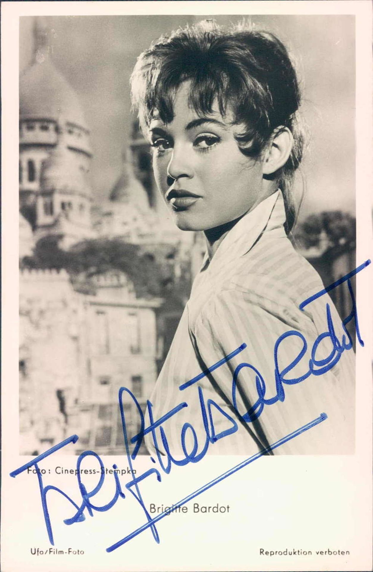 Autogramm - Post - Karte Brigitte Bardot. Original Signatur.Autograph Post Card Brigitte Bardot.