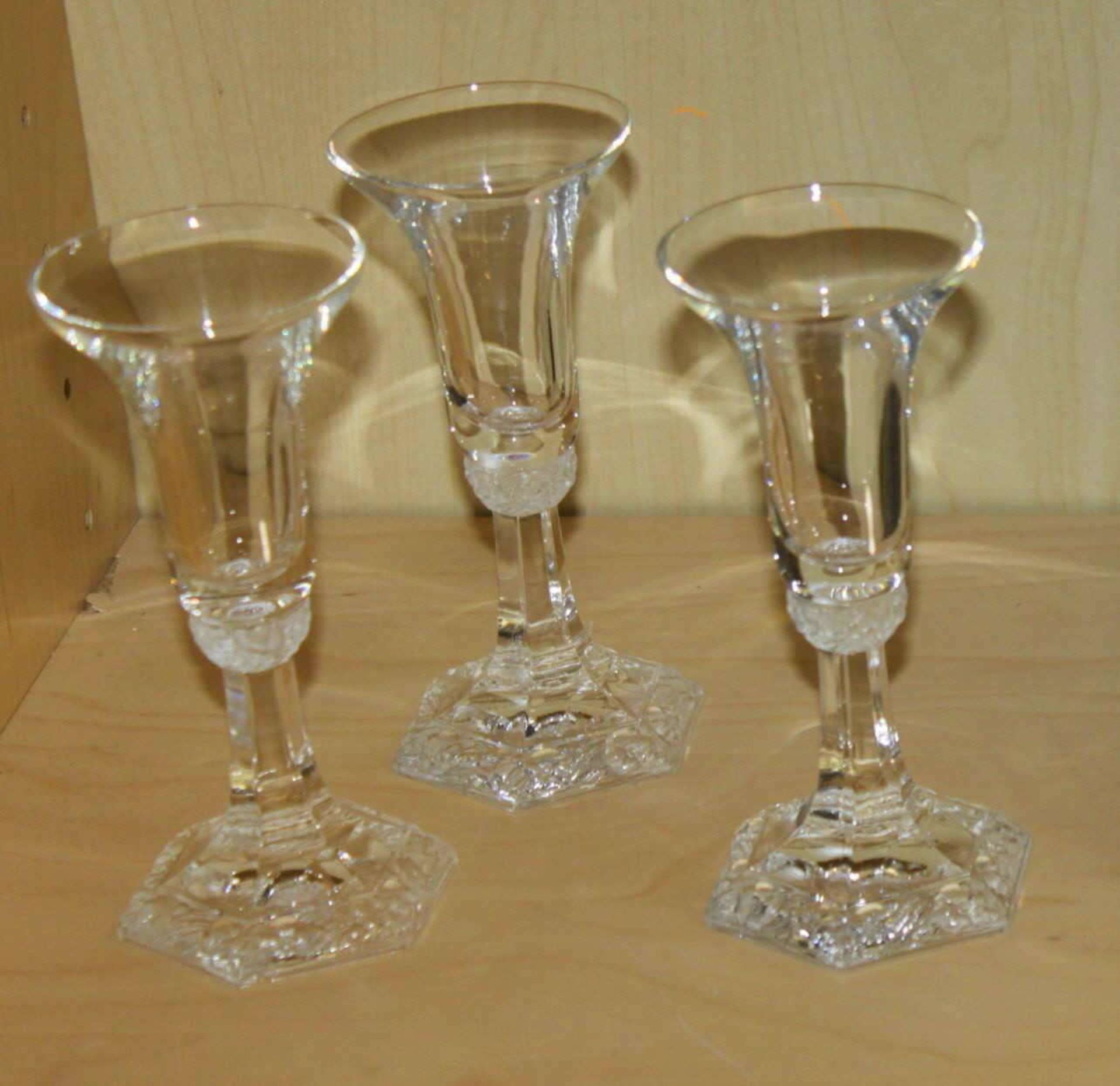 Rosenthal - Konvolut Glas, bestehend aus 4 Kerzenständer, sowie 2 kleine Vasen. Alle sehr guter - Bild 2 aus 2