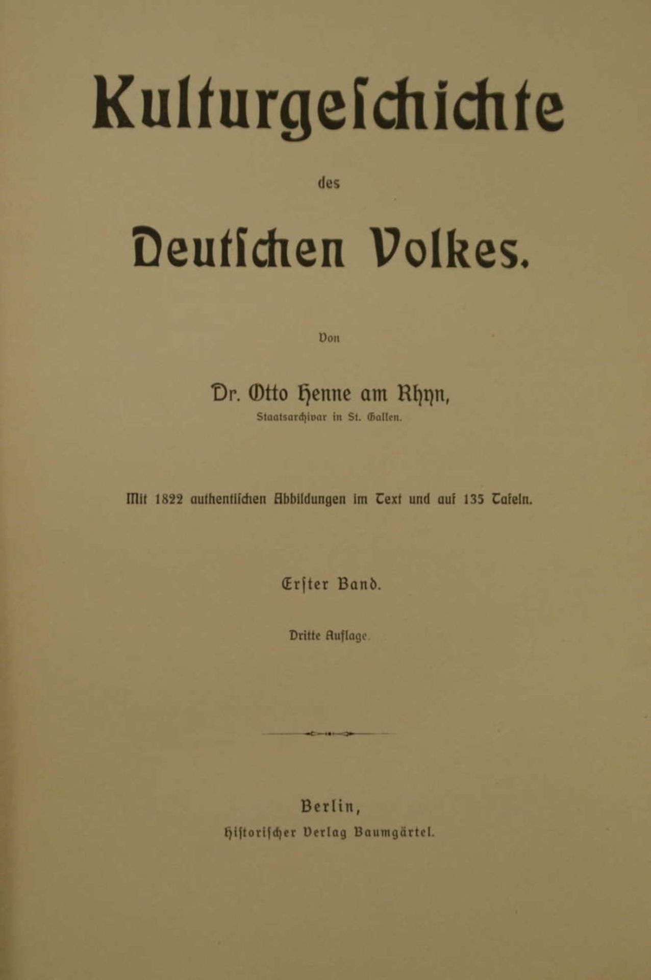 Kulturgeschichte des deutschen Volkes. Band I und II. von Dr. Otto Henne am Rhyn. guter - Bild 3 aus 3
