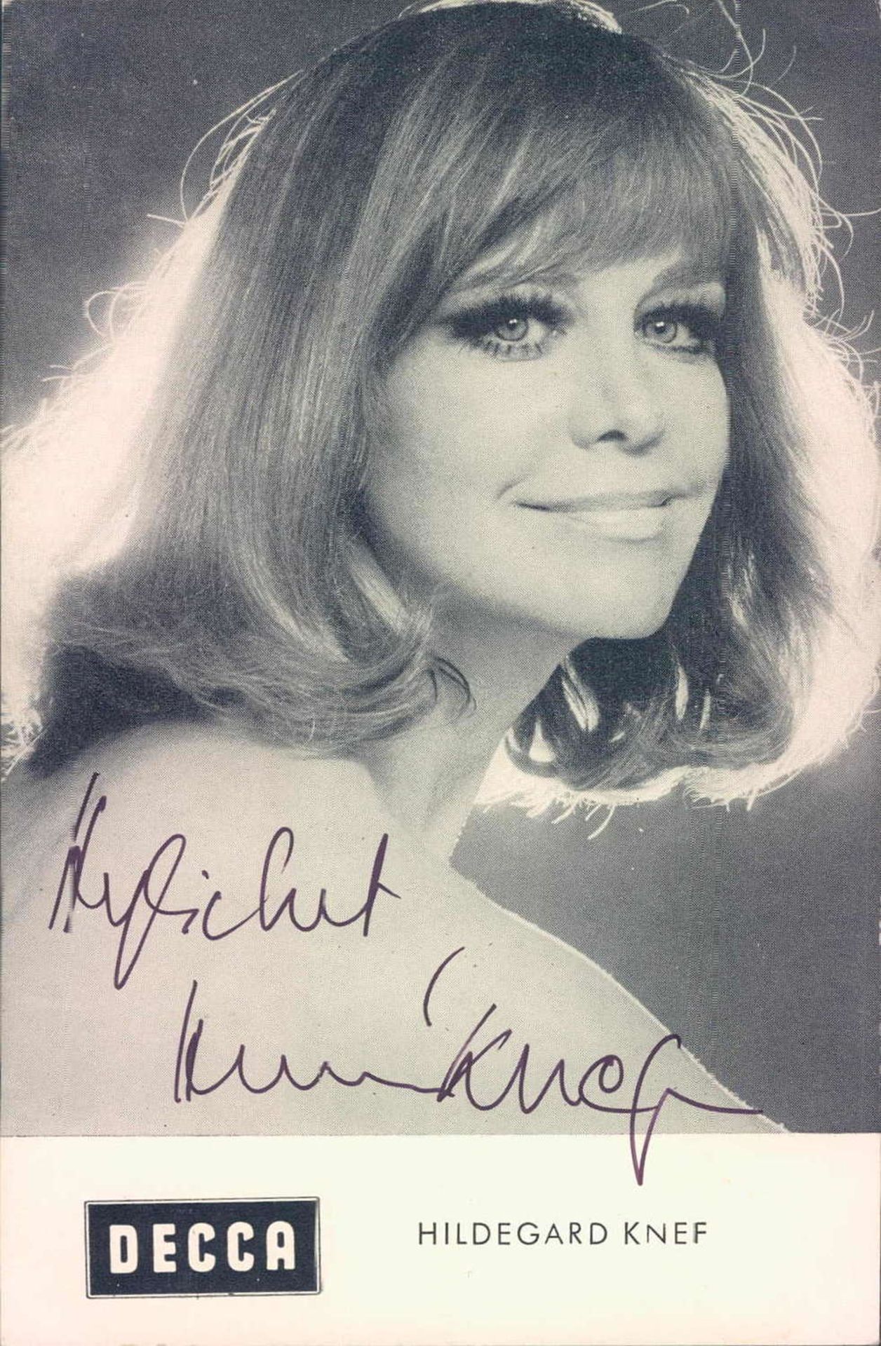 Autogramm - Karte Hildegard Knef. Original Signatur.Autograph - Card Hildegard Knef. Original