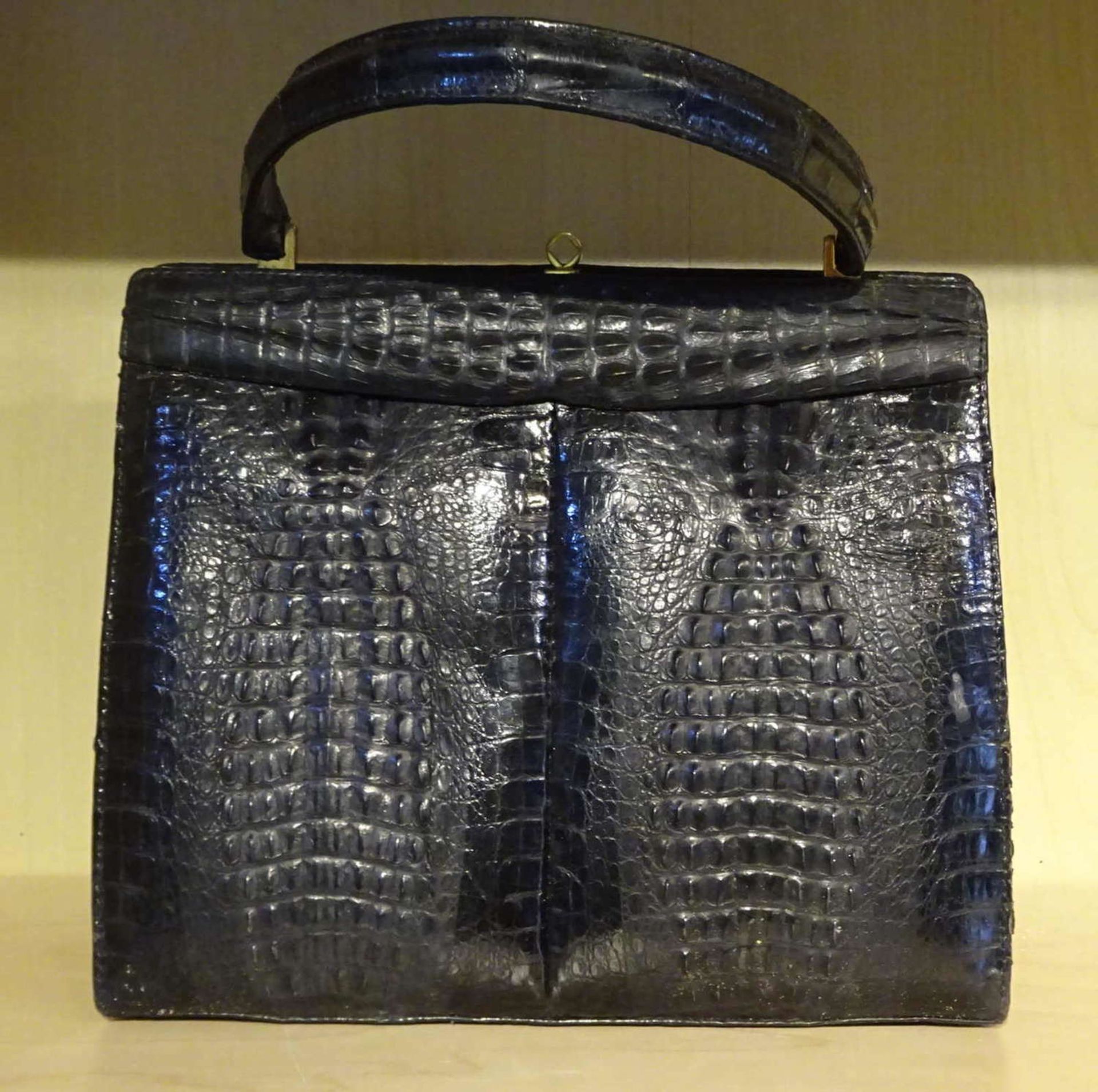 Reptilienledertasche, gebrauchter Zustand.Reptile leather bag, used condition.