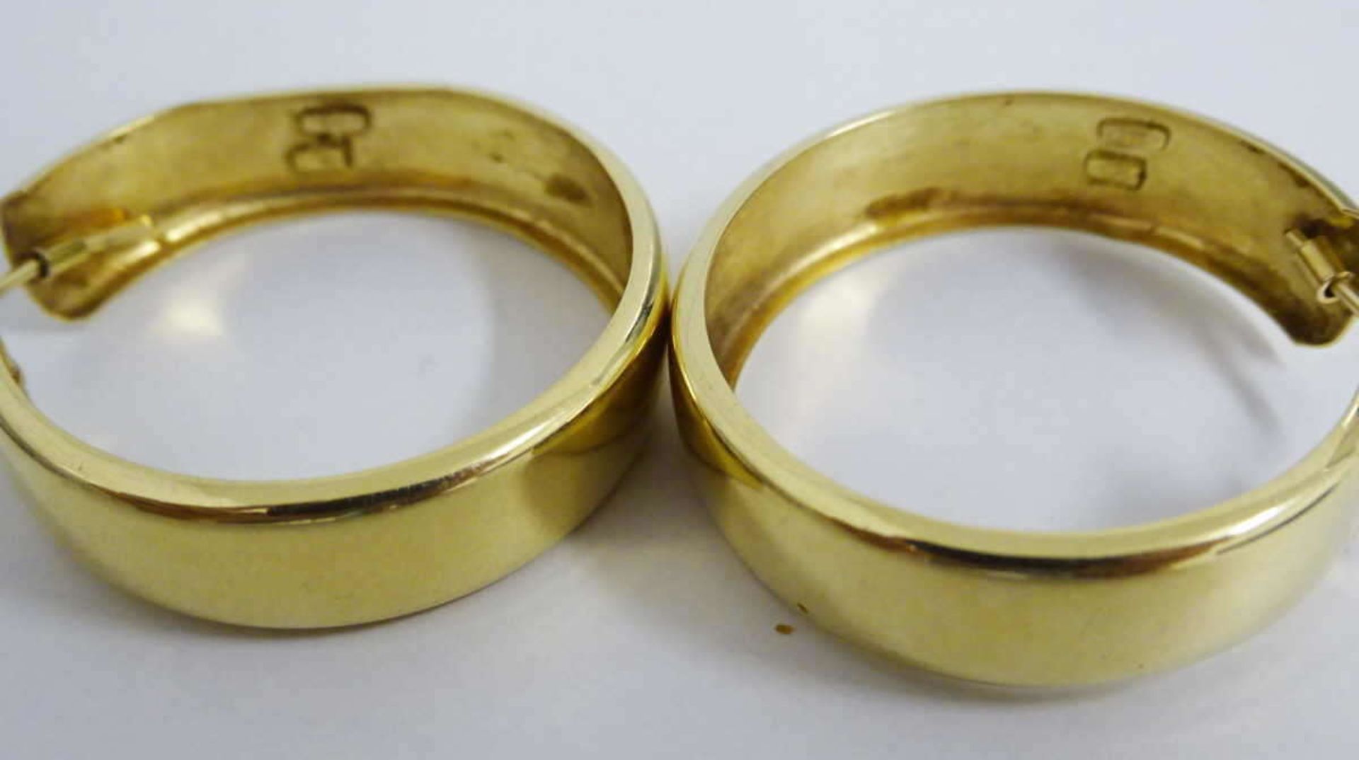 Creolen, 585er Gelbgold. Gewicht ca. 5,3 gHoops, 585 yellow gold. Weight approx. 5.3 g - Bild 2 aus 2