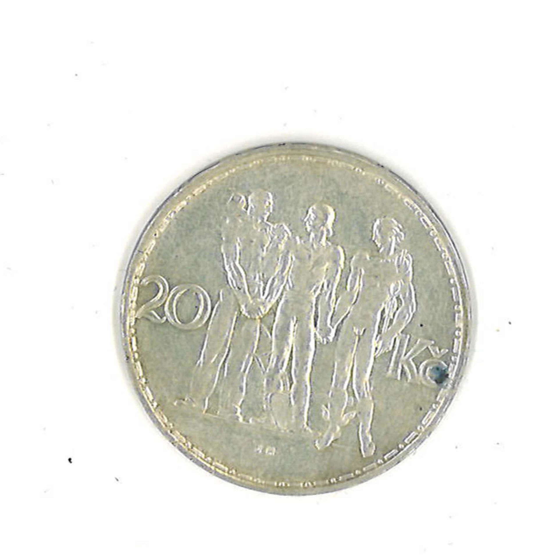 Tschechische Republik 1934, Silbermünze. 20 KronenCzech Republic 1934, silver coin. 20 crowns