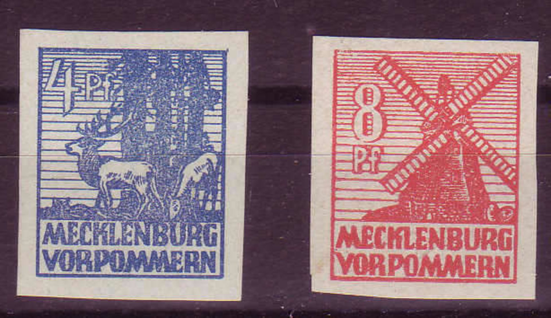 SBZ Mecklenburg - Vorpommern 1946, Mi. - Nr. 30 x und 34 x. ** .SBZ Mecklenburg - Vorpommern 1946,