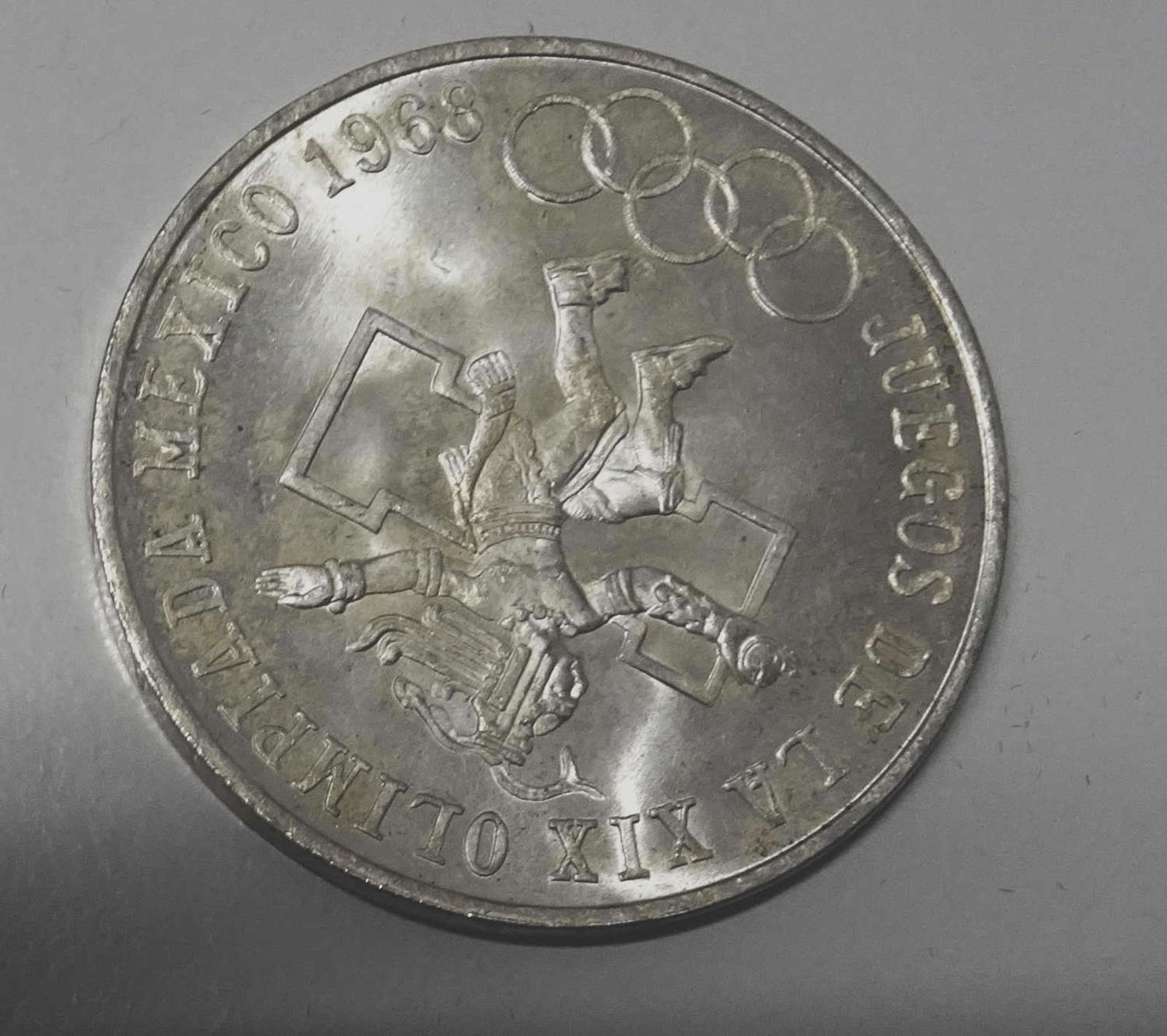 Mexico Silbermünze 1968. 25 Pesos "Olympische Spiele"Mexico silver coin 1968. 25 pesos "Olympic - Bild 2 aus 2