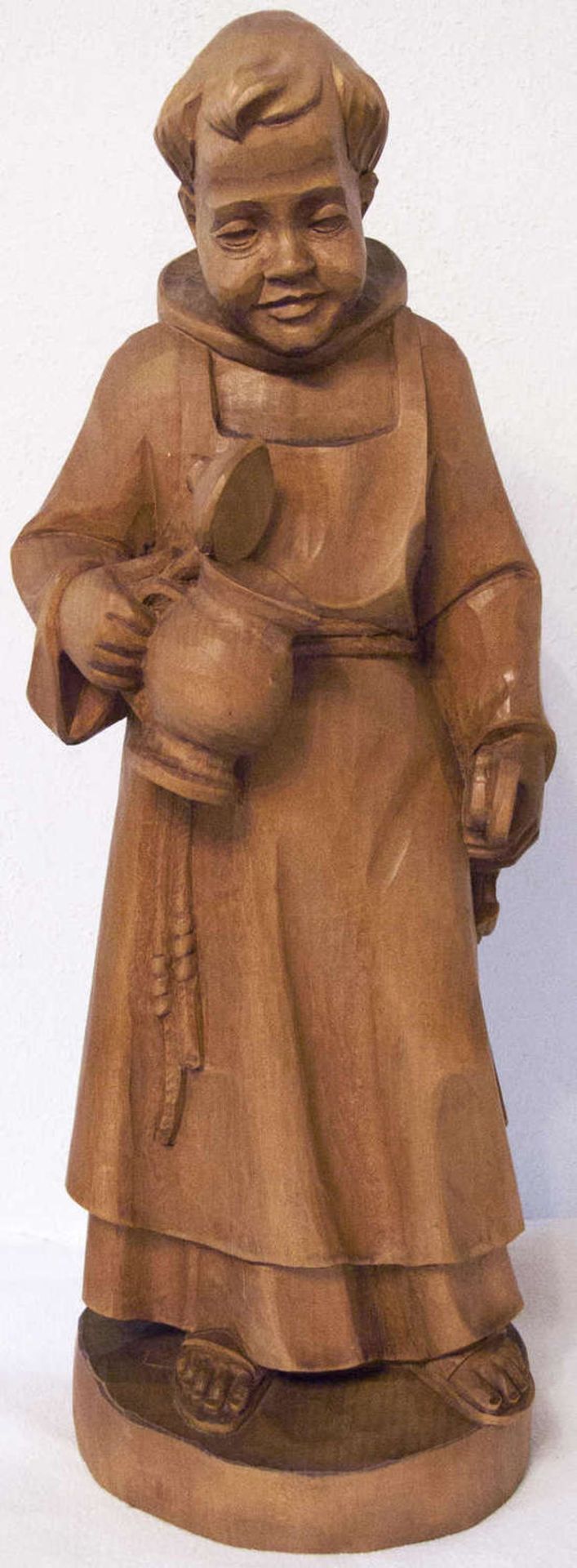 Holz - Skulptur "Mönch". Massiv - Holz, handgeschnitzt. Höhe: ca. 46 cm. Sehr guter Zustand.Wood -