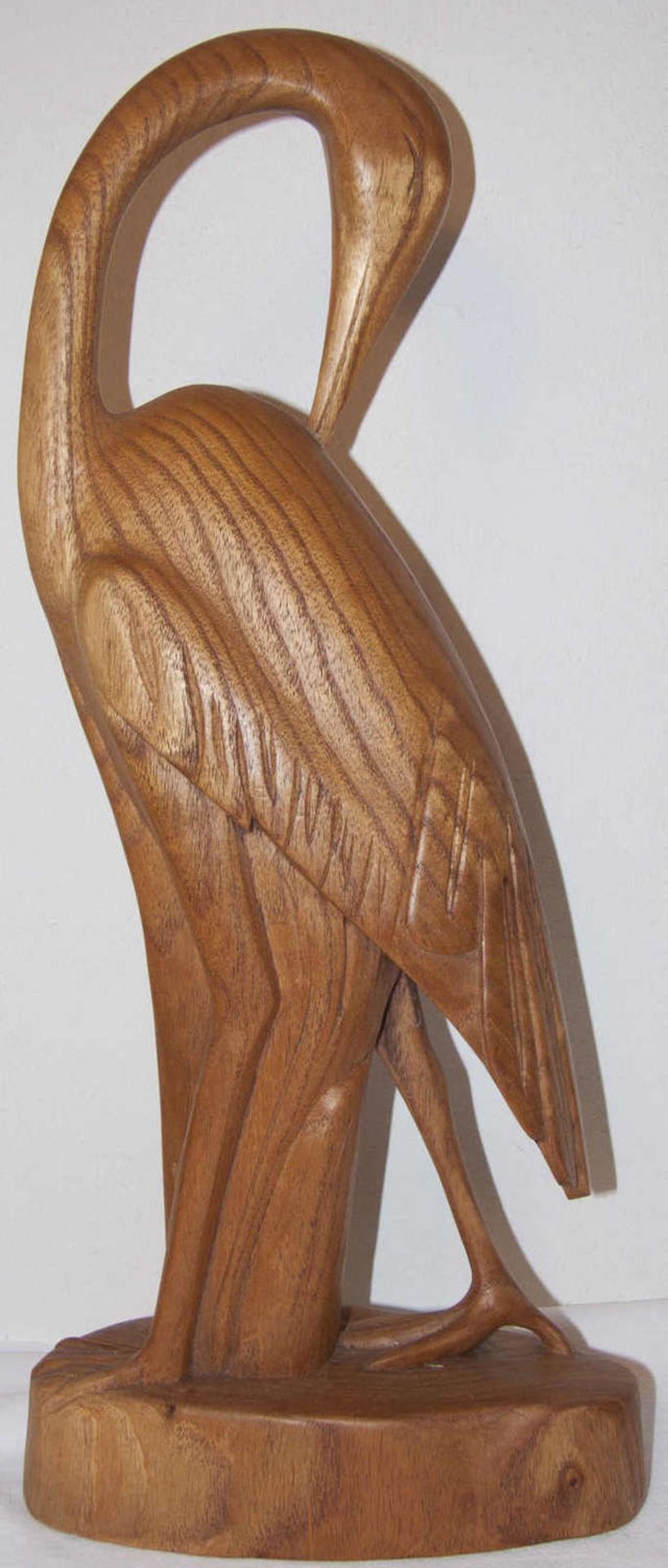 Holz - Skulptur "Fisch - Reiher". Massiv - Holz. Höhe: ca. 59 cm. Guter Zustand.Wood sculpture "Fish