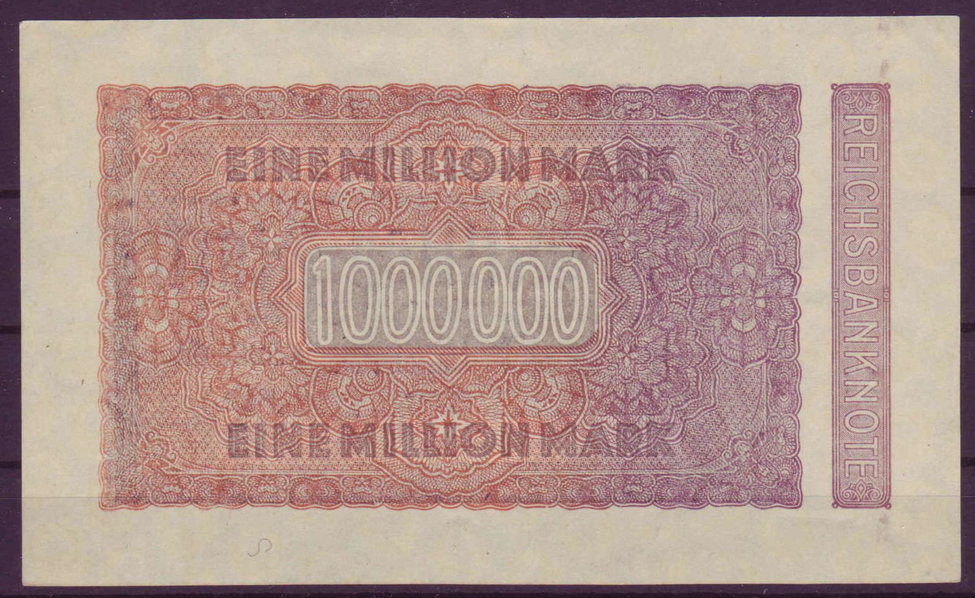 Weimarer Republik, Deutsche Reichsbank 1918 - 23. Eine Millionen Mark. Rosenberg 93. Zustand I. - Bild 2 aus 2