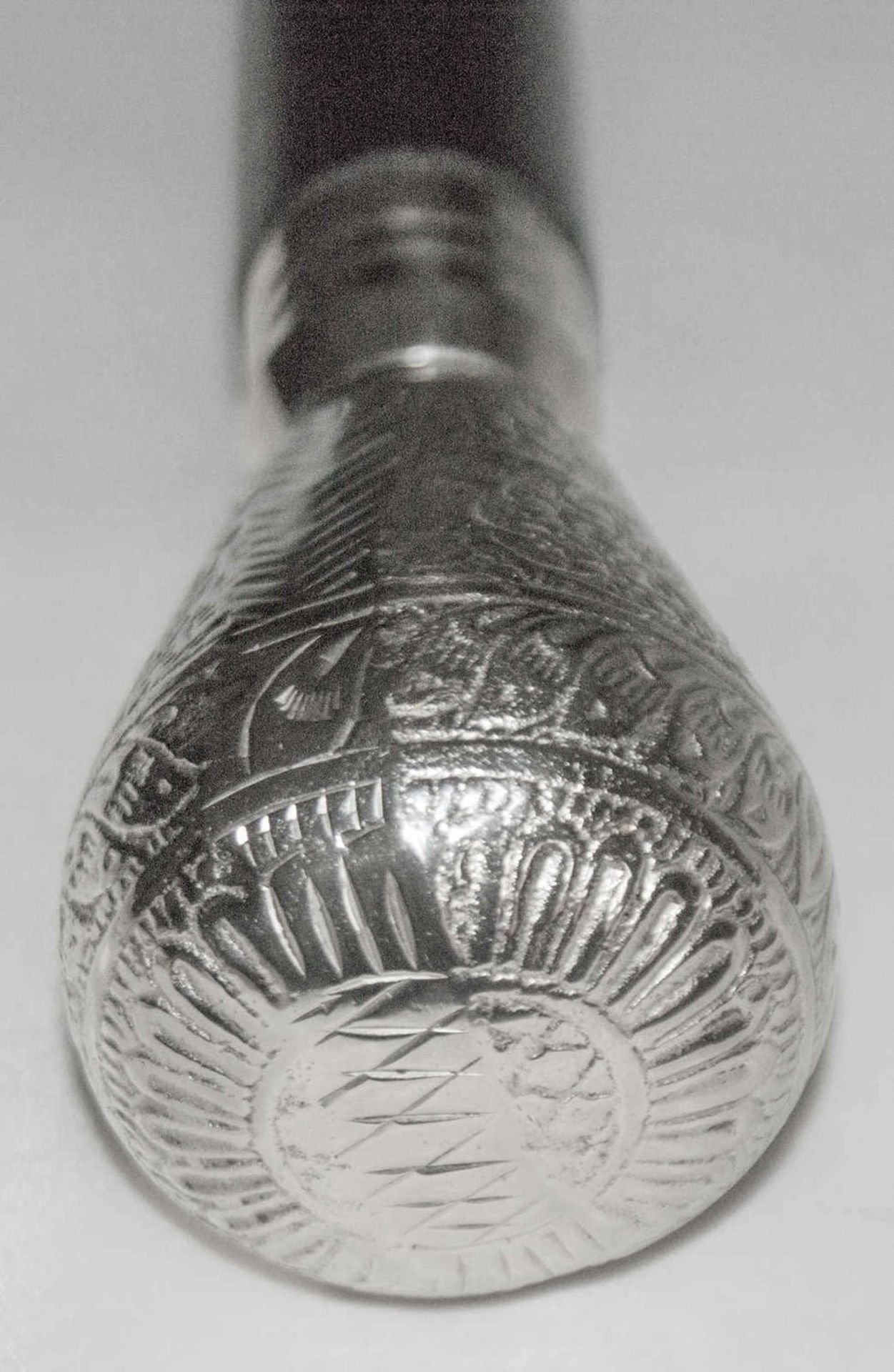 Edler Gehstock, Knauf versilbert, Höhe ca. 92,5 cmNoble walking stick, knob silvered, height about - Bild 3 aus 3