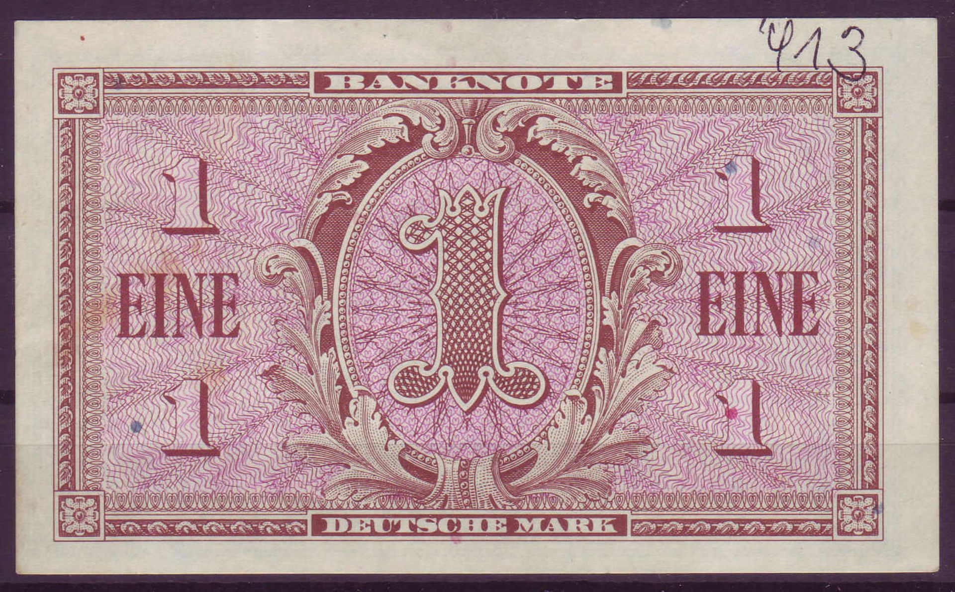 Alliierte Besetzung 1948, Bank deutscher Länder, eine deutsche Mark. Rosenberg 232. Auf der - Bild 2 aus 2