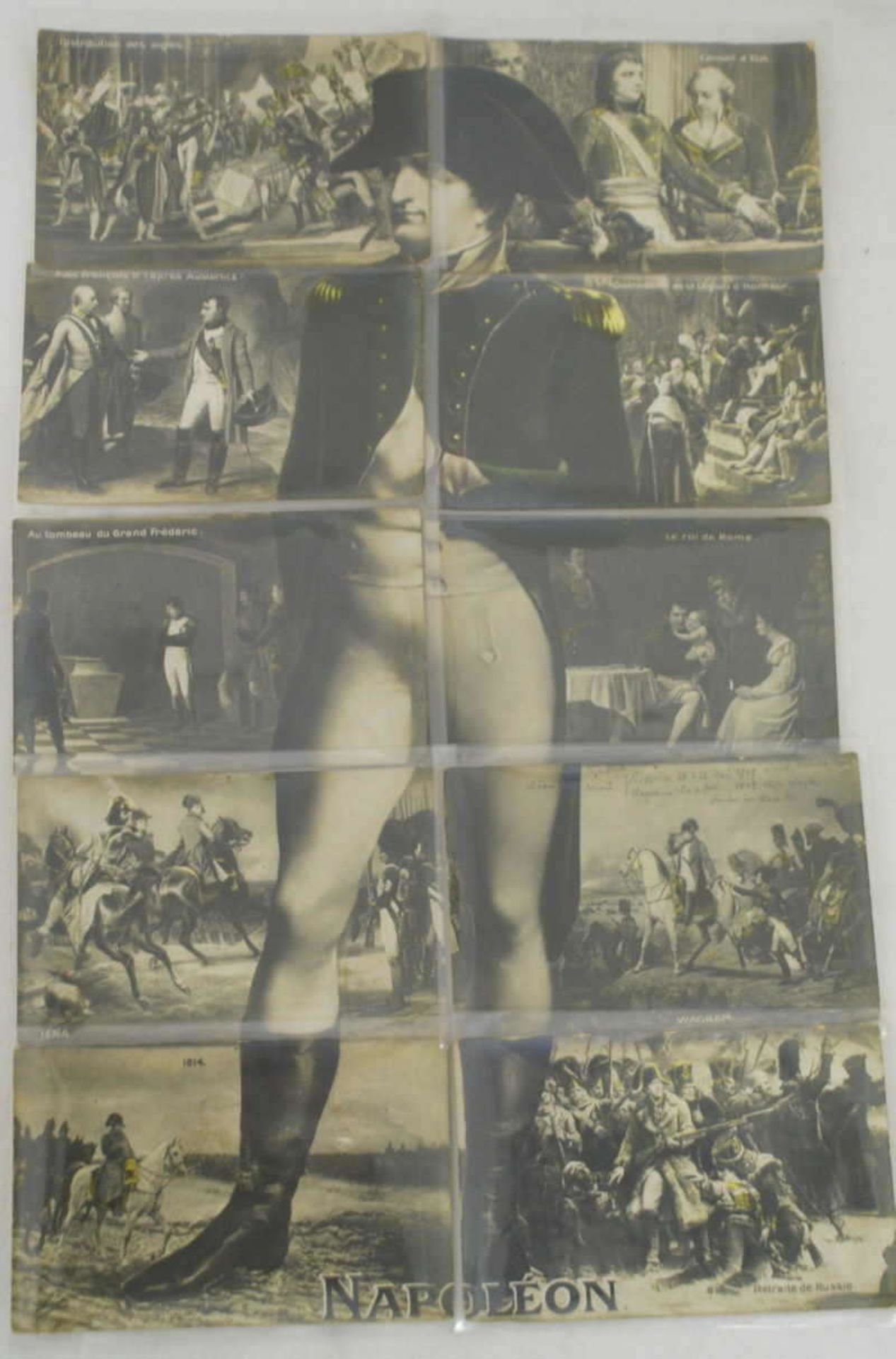 ausgefallene Postkartenserie "Napoleon" insgesamt 10 Stück. beim aneinander legen der Karten
