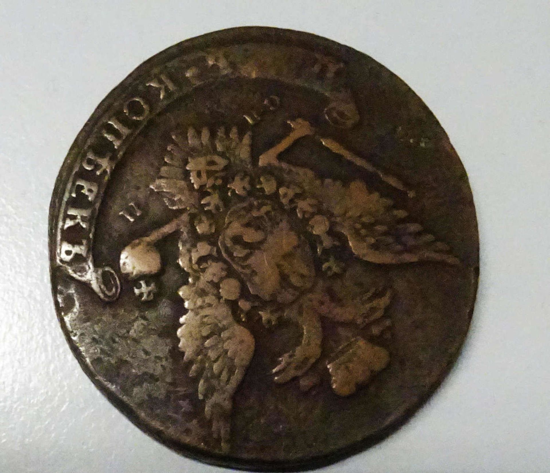 große Kupfermünze Russland 1764. Erhaltung SS Kopekenlarge copper coin Russia 1764. Condition SS