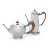 An English Silver Teapot and Coffee Pot, Walter H. Wilson