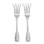 A Pair of George III Silver Chipped Beef Forks, S. Godbehere, E. Wigan & James Bult